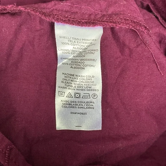 Loft size large purple lace short flutter sleeve blouse - Picture 3 of 6